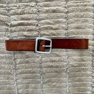 J Crew Leather Belt with Silver Hardware. Size S